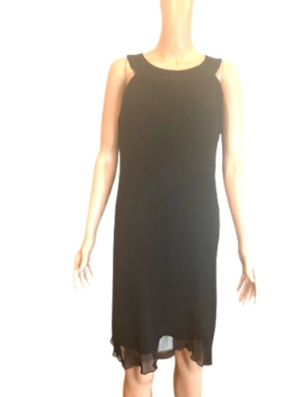 MSK Black Accordian Pleated Sleeveless Dress Size 14 Evening wear/cocktail party